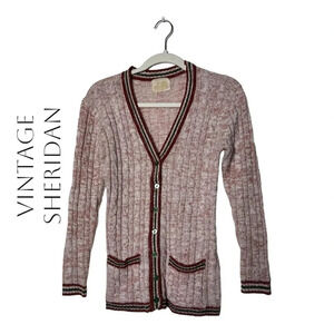 1941. SHERIDAN BUTTON FRONT LONG SLEEVE‎ KNITTED CARDIGAN SEE MEASUREMENTS